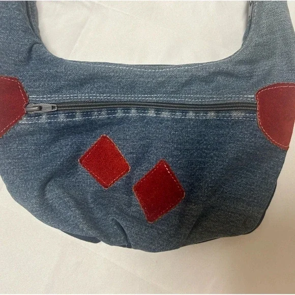 DIY denim fanny pack  or sling purse! Suede patched and the creators tag inside. - Picture 4 of 7